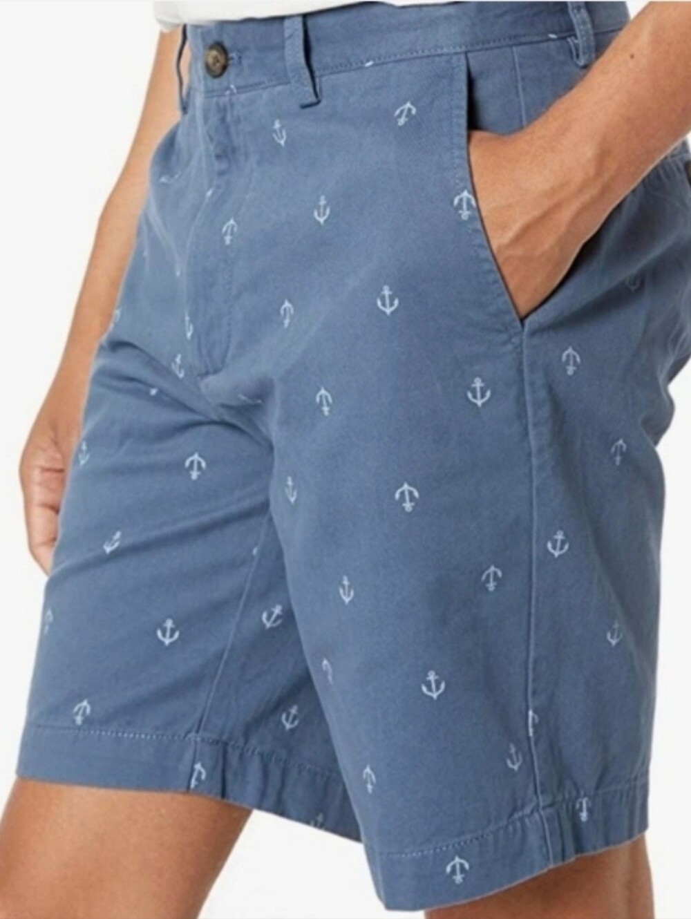 Amazon Essentials Chino Shorts Bundle Navy Anchor Print & Grey Pineapple Print